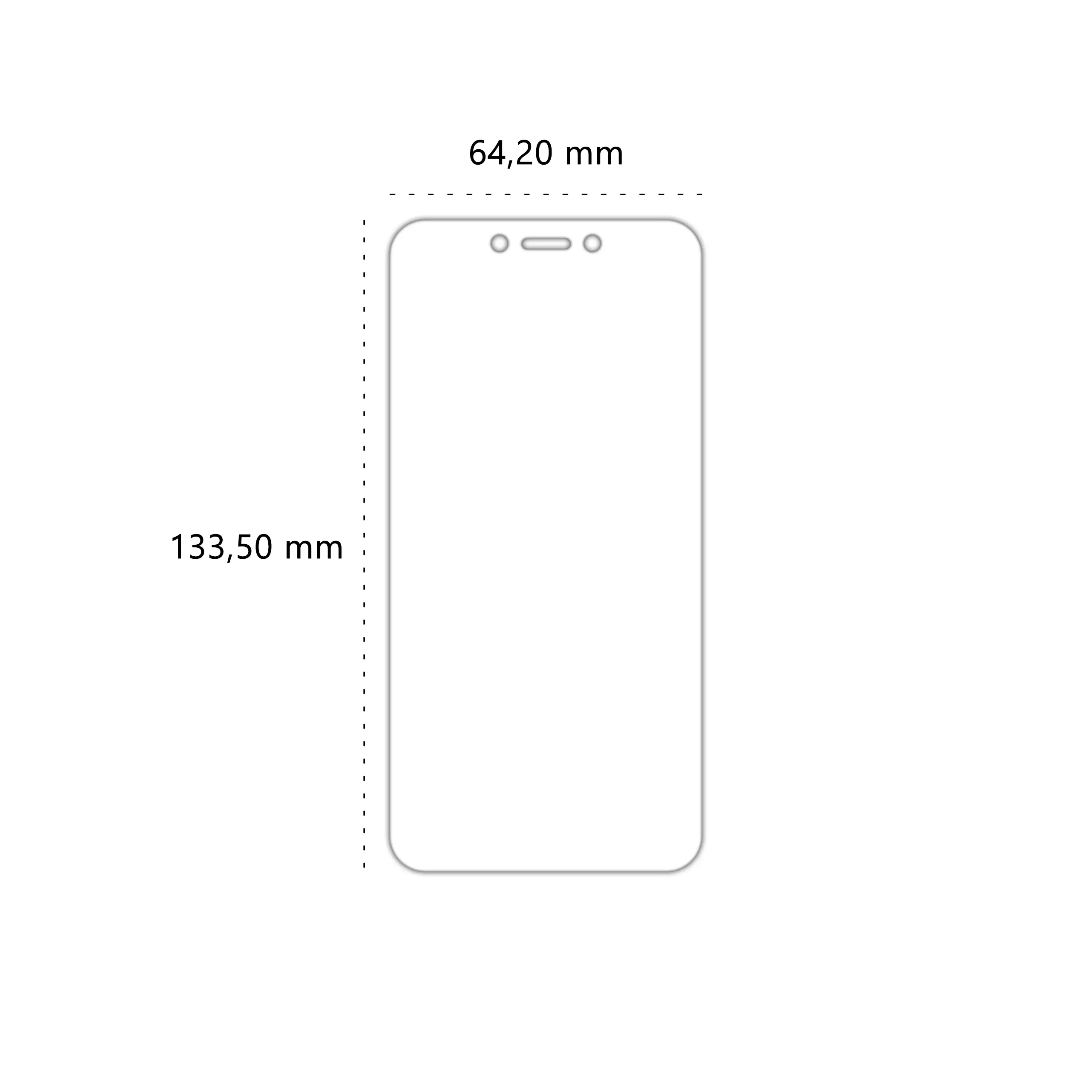 Wymiary szkła hartowanego Polski Banan BananShield do telefonu Xiaomi Redmi 5A